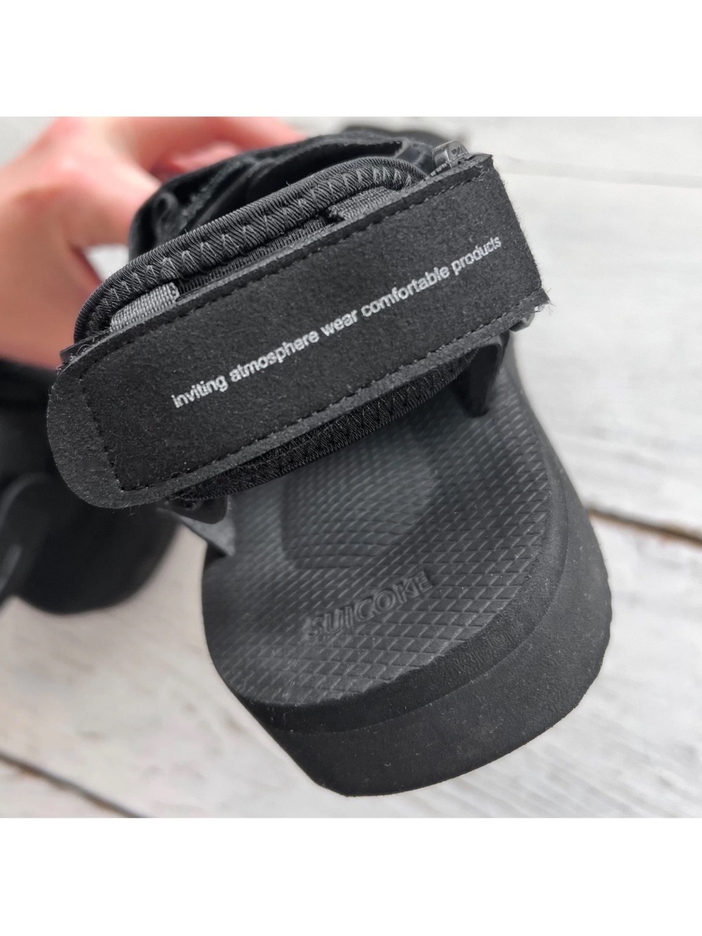 SUICOKE HAKU-ab Sandals Black Tabi Shoe Atop Dial Lacing System Split-Toe EU36.5 - Picture 4 of 12